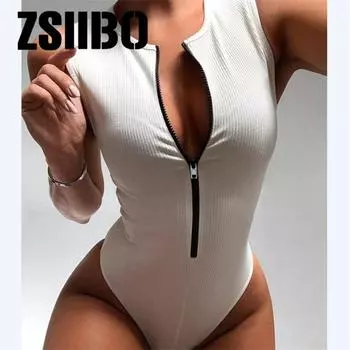 Боди на молнии, сексуальное боди, женское модное боди, базовое боди без рукавов, комбинезон, боди, женские комбинезоны для женщин S чёрный