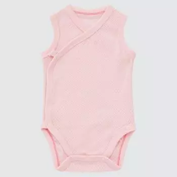 Боди UNIQLO JAPAN из хлопковой сетки без рукавов с открытым передом 00 WHITE/60