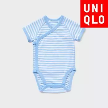 Боди UNIQLO JAPAN с короткими рукавами и вырезом спереди 03 GRAY/60