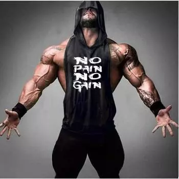 Бодибилдинг Череп Фитнес Жилет с капюшоном Модный мужской летний жилет с капюшоном для спортзала M красный