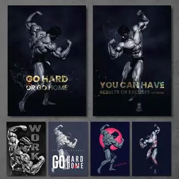 Бодибилдинг, мотивация мышц, плакат, настенное искусство, печать на холсте, современные цифры, фитнес-живопись для тренажерного зала, спальни, домашний декор, фотографии 21x30 No Frame белый