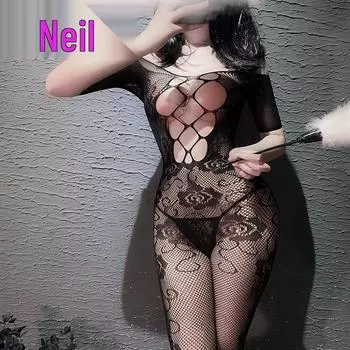 Бодистоки Meinaier с сетчатыми вырезами: Сексуальный комплект платья и нижнего белья в сетку One Size