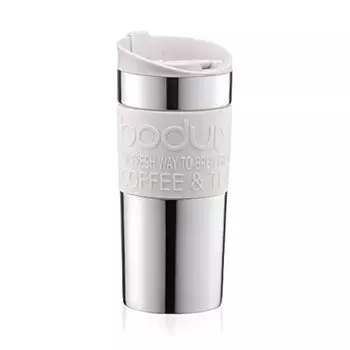 BODUM 11068-913 Vacuum Travel Mug, 0.35 L - Small, off White
