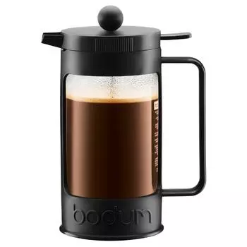 BODUM Coffee Maker Coffee Press BEAN French Press Coffee Maker 1000ml Black Stainless Steel Filter Glass Beaker Immersion Type Coffee Locking Lid
