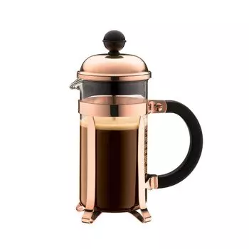 BODUM Coffee Maker Coffee Press CHAMBORD French Press Coffee Maker 350ml Copper Stainless Steel Filter Glass Beaker Immersion Type Coffee [Genuine