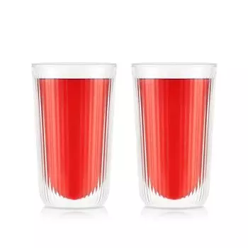 BODUM Glass Cup Tumbler DOURO Double Wall Glass 350ml Set of 2 Retention Double Walled Heat Resistant Glass Microwave Safe Oven Safe Dishwasher Safe чистый