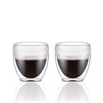 BODUM стеклянный стакан PAVINA OUTDOOR Pavina пластиковый стакан с двойными стенками 250 мл, набор из 2 шт., сохраняющий тепло и холод, двойная структура