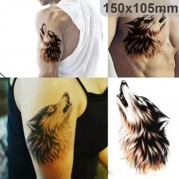 Body Art Beauty Makeup Cool Wolf Wolfing Waterproof Temporary Tattoo Fashion Accessory