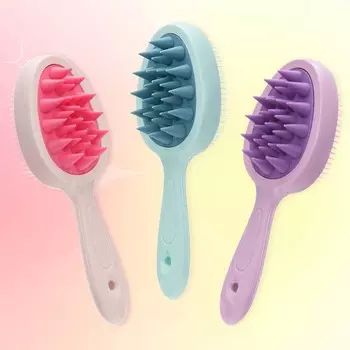 Body Brush Shampoo Brush Head Washing Brush Scalp Massage Brush Hair Washing Comb Unisex розовый