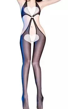 Body Full Body Open Open Babydoll High Open Crotch Tempting Black [Aokeea] Stockings, Perforated, Sexy, Tights, Crotch, Chest, Women s, Glossy,
