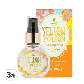 Body Holic Yellow Potion Body Mist Fruit Flavor, 50ml, 3 units