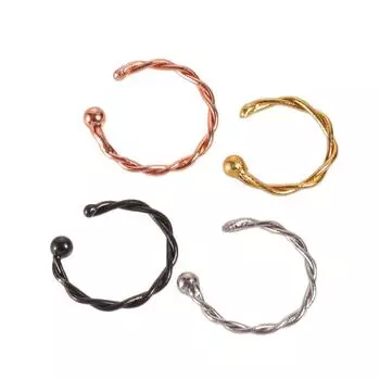 Body Jewelry Men Girls Women Fake Septum Titanium Ring Nose Hoop Rings Twisted Rope Fake Nose Ring золотой