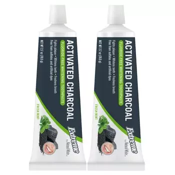 Body Magic ACTIVE CHACOAL EXTREME от Natural White x 2 бутылки Набор зубной пасты с активированным углем Зубная паста для отбеливания зубов Активированная угольная экстремальная