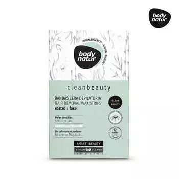 Body Nature Clean Beauty Hair Remover Wax Strip Face 12 sheets