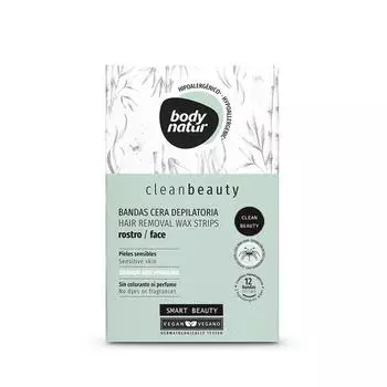 Body Nature Clean Beauty Hair Remover Wax Strip Face 12 листов, 1 шт.