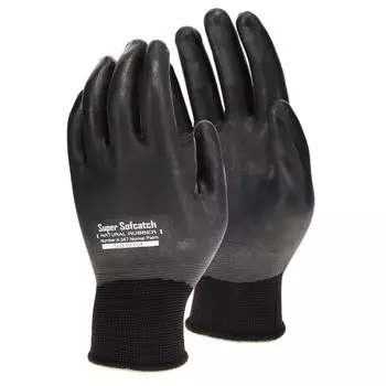 Body Toughness Otafuku Gloves Natural Rubber Gloves Soft Catch Coat 15 Gauge Black M [All Gloves Polyester] A-347