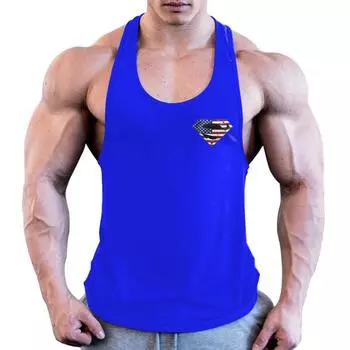 Bodybuilding Tank Men Top Muscle Tshirt Gym Fitness Stringer 3d Shirts Superman 2XL