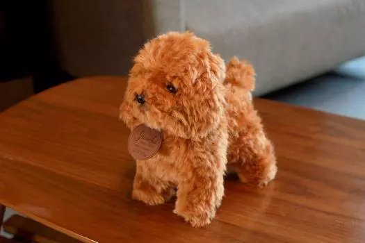 Boeki Graceful Dog in Toy Poodle S Apricot Standing Plush Toy Total Length 24cm I6857 San-Ei (Made Japan)