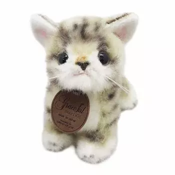 Boeki Graceful Reproduction Kitten Miiya Grey Standing Plush Toy Height 15cm Made in Japan San-Ei