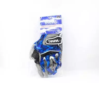 Боевые перчатки Varivas VAG-27 Max Grip, синие камуфляжные, размер L (7167)