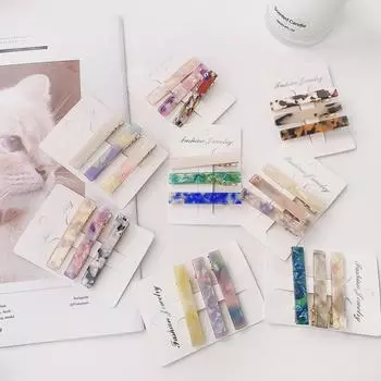 Bofeiya, упаковка из 3 цветных ацетатных шпилек: Простые челки и боковые заколки в японском и корейском стиле Direct from Bofeiya Manufacturer