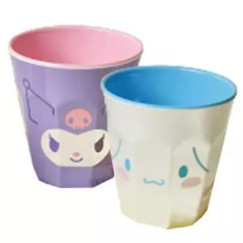 BoFriends Sanrio Персонажи Двухцветная меламиновая чашка, набор из 2 предметов, Kuromi, Cinnamoroll, 1 комплект