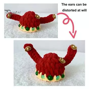 Бог богатства, удача, кошка, шляпа, счастливый красный питомец, вязаная шапка, кошачий косплей, головной убор, аксессуар, новогодний фотореквизит для празднования S A