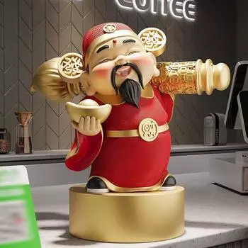 Бог богатства украшения Открытие магазина компании Подарки Украшение стойки регистрации Простая гостиная Домашнее крыльцо Украшение рабочего стола красный