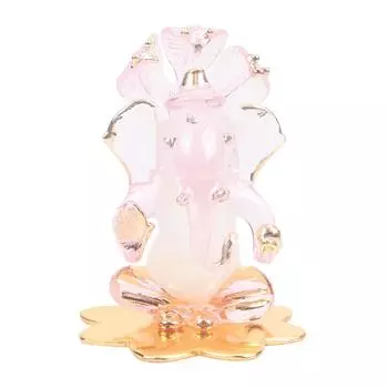 Бог Ганеша, сидящий на лепестке, статуя (Мурти) Идол Витрина Ручной работы из хрустального стекла для поклонения, украшения, приборной панели автомобиля, подарка