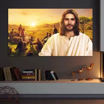 Бог Иисус холст печать плакатов современная живопись христианские настенные художественные картины для гостиной спальни украшения дома подарки 20X40cm No Frame