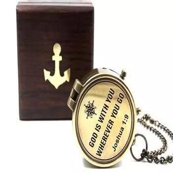 БОГ с вами, куда бы вы ни пошли, компас с гравировкой Джошуа, подарок Компас, подарок на выпускной для сына, отца, любви, сестры, мужа, жены,