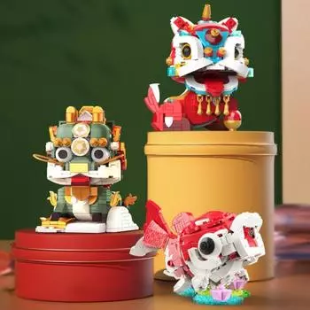 Бог Зверь Пробуждает Льва Кирин Кои Кои Головоломка, Включающая Строительные Блоки Игрушки Without Box