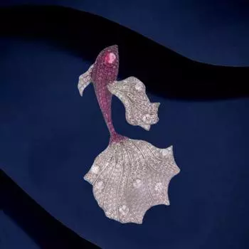 Богатая брошь Koi, женская брошь высокого класса с инкрустацией из циркона, элегантная универсальная булавка для одежды, аксессуары Electroplated silver серебряный