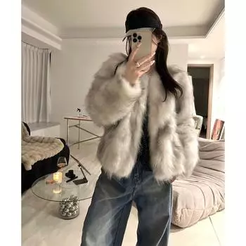 Богатая дочь чувствует себя мехом чувствует себя молодой знаменитостью мех интегрированный 2024 новая осенне-зимняя шуба S