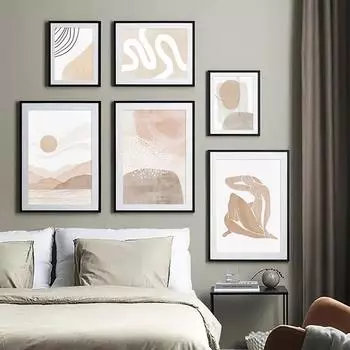 Богемия Абстрактная Геометрия Холст Картина Закат Пейзаж Принт Плакат Скандинавское Искусство Настенные Панно Для Современного Домашнего Декора A4 21x30cm No Frame