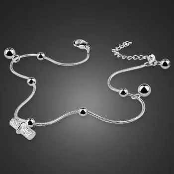 Богемия Ножные пляжные ножные браслеты для ног из 100% стерлингового серебра 925 пробы, простая цепочка в виде змеи, браслет на ножной браслет, женская мода, ювелирные изделия с цепочкой для босиком