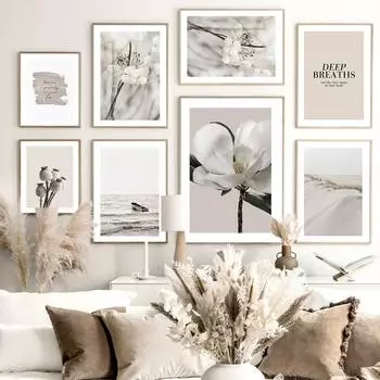 Богемия, пляж, цветок, пейзаж, холст, постер, скандинавский скандинавский настенный принт, художественная печать, современное украшение для дома, изображение 21x30cm No Frame