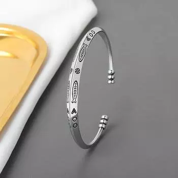 Богемия Простой 925 стерлингового серебра Винтаж Рыба Шарм Браслет & Браслет для женщин и мужчин Мода Элегантные ювелирные изделия sl100