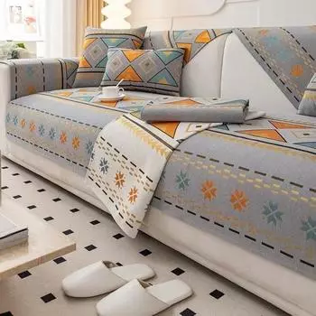 Богемия синель диванный коврик для гостиной свет роскошный стиль противоскользящая подушка для дивана все включено теплые чехлы для диванов домашний декор 70x70cm 1pc