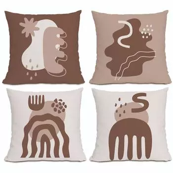 Богемная геометрическая абстрактная подушка для дивана, подушка для кровати, коричневая наволочка 40x40cm