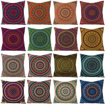 Богемная Мандала, льняная наволочка, чехол для подушки, домашняя кровать, диван, автомобильный декор