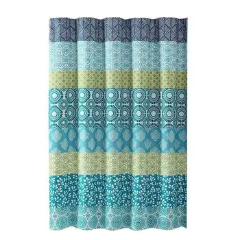 Богемная полосатая занавеска для душа, красочный дизайн, различные размеры, украшение для ванной комнаты M синий