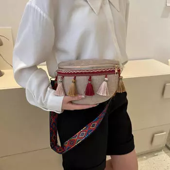 Богемная поясная сумка на груди, модный регулируемый плечевой ремень на талии для красный