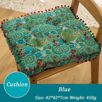 Богемная толстая напольная подушка, подушка для ленивого сидения, марокканская оконная подушка, хлопковая подушка для сидения 42*42cm синий