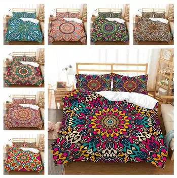 Богемное домашнее постельное белье, наволочка для спальни и пододеяльник, 2 или 3 удобных постельных белья из микрофибры UK Single 135x200cm
