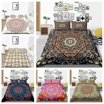 Богемное домашнее постельное белье, одеяло и наволочка, постельное белье для спальни, односпальная кровать, двуспальная кровать, полноразмерное украшение для дома UK Single 135x200cm