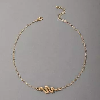 Богемное ожерелье-чокер в виде змеи для женщин, подвески из золотого сплава, металлический свитер на ключицу, регулируемые украшения для вечеринок