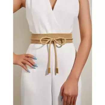 Богемное платье из полипропилена с травой, свободно завязанное на талии, с рваными цветами 230cm чёрный