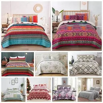 Богемное покрывало, стеганое покрывало, лоскутное постельное белье, ковер, двойная королевская наволочка Single 135x200cm