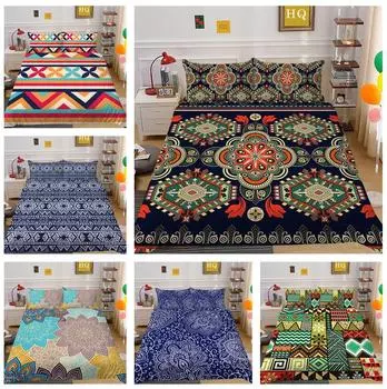 Богемное постельное белье, пуховое одеяло и наволочка с 3D цифровой печатью, двойное/двойное украшение для дома в натуральную величину, AU/EU/US Baby 100x135cm